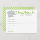 Modern Elephant Baby shower Green en Grey Advieskaart (Voorkant / Achterkant)