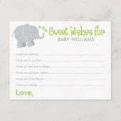 Modern Elephant Baby shower Green en Grey Advieskaart (Voorkant)
