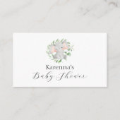 Modern Elephant Greenery Baby Display Shower Informatiekaartje (Achterkant)