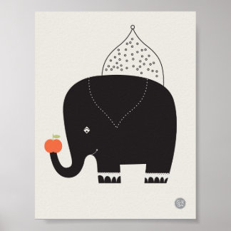 Modern ellephant Nursery Poster - 11 x 8,5 inch