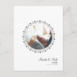 Modern Eloped Photo Circular Hearts-Briefkaart Briefkaart