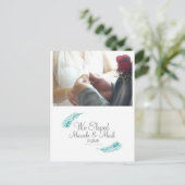 Modern Eloped Tropical Palm Leaf Greenery Briefkaart (Staand voorkant)