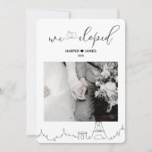 Modern Elopement Aankondiging | Bestemming Parijs (Voorkant)