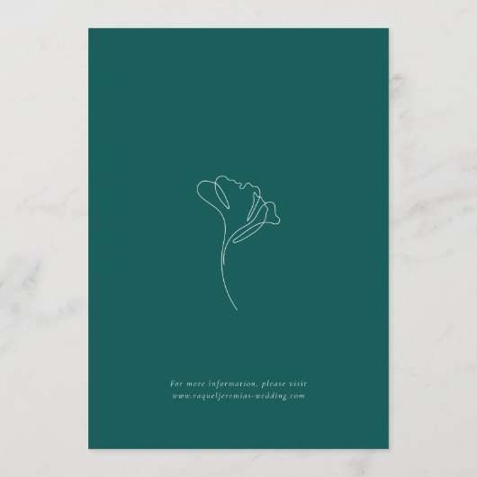 Modern Emerald Botanical Monogram Wedding Kaart (Achterkant)