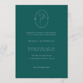 Modern Emerald Botanical Monogram Wedding Kaart (Voorkant)