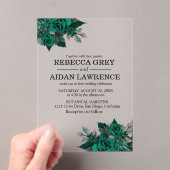Modern Emerald Floral Garden Wedding Invitation (In situ (ordinateur de poche))