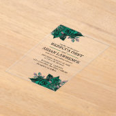 Modern Emerald Floral Garden Wedding Invitation (Poser)