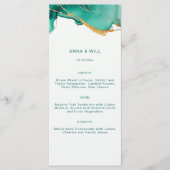 Modern Emerald Gold Blauwgroen Zomer Strand Boho B Menu (Voorkant)