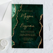 Modern Emerald Green Agate Script Wedding Acryl Uitnodigingen
