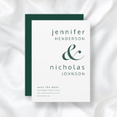 Modern Emerald Green Ampersand Typography Wedding Save The Date