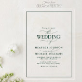 Modern Emerald Green Calligraphy Wedding Acryl Uitnodigingen