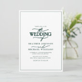 Modern Emerald Green Calligraphy Wedding Kaart (Staand voorkant)