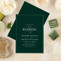 Modern Emerald Green Calligraphy Wedding