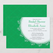  modern Emerald Green Damask Vrijgezellenfeest Kaart (Voorkant / Achterkant)