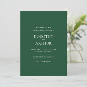 Modern Emerald Green Elegant Wedding Save The Date