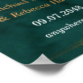 modern emerald green en wint Weddenschap Poster (Hoek)