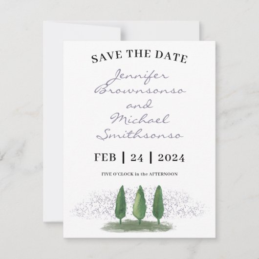Modern Emerald Green Forest Natuur Wedding Save The Date (Voorkant)