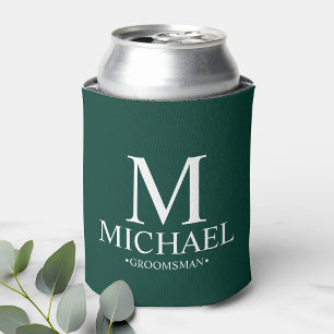 Modern Emerald Green Gepersonaliseerde Groomsman Blikjeskoeler