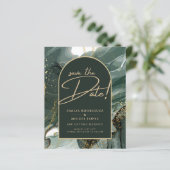 Modern Emerald Green Gold Agate Marble WEDDING (Staand voorkant)