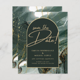 Modern Emerald Green Gold Agate Marble WEDDING