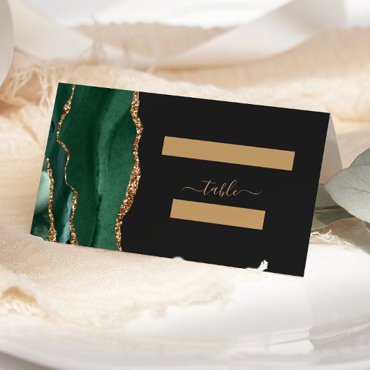 Modern Emerald Green Gold Agate Wedding Table