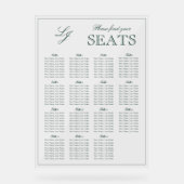 Modern Emerald Green Monogram Script Trouwstoel Acryl Bord (Voorkant)