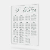 Modern Emerald Green Monogram Script Trouwstoel Acryl Bord (Hoek)