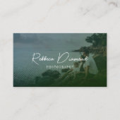 Modern Emerald Green Overlay 4 Fotoscript Visitekaartje (Voorkant)