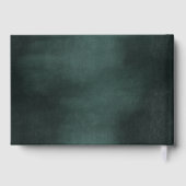 Modern Emerald Green & Roos Gold Folie Wedding Gastenboek (Achterkant)