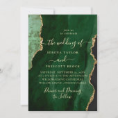 Modern Emerald Green Rosy Wedding Invitation Kaart (Voorkant)