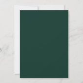 Modern Emerald Green Script Botanical Wedding Invi Kaart (Achterkant)