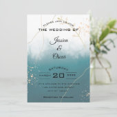 Modern Emerald Green Wedding Invitation Kaart (Staand voorkant)