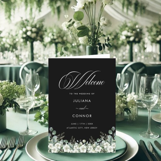 Modern Emerald Greenery huwelijksprogramma Programma