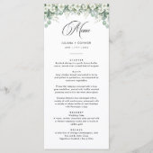 Modern Emerald Greenery Wedding Menu (Voorkant)