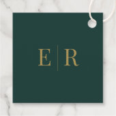 Modern Emerald Groen Bruiloft Welkomstgeschenk Lab Bedankjes Labels (Achterkant)