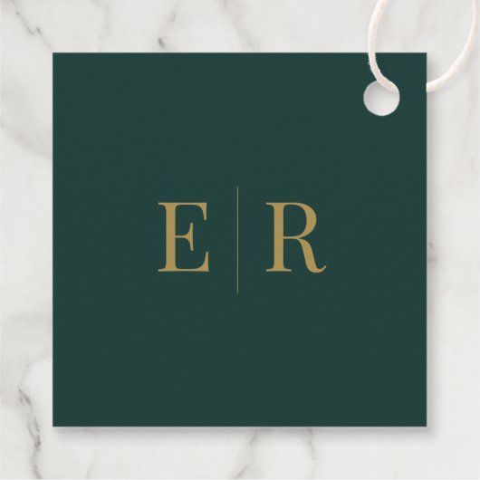 Modern Emerald Groen Bruiloft Welkomstgeschenk Lab Bedankjes Labels (Achterkant)