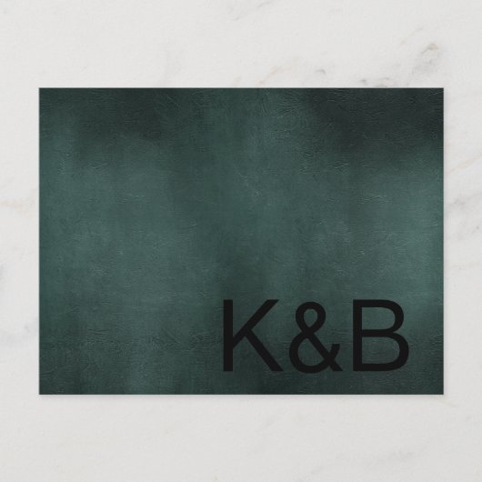 Modern Emerald Groen Zwart Elegant Bruiloft RSVP Feestdagenkaart (Voorkant)