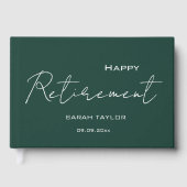 Modern Emerald Happy Retirement Personalized  Gastenboek (Voorkant)