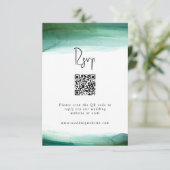 Modern Emerald Waterverf Wedding RSVP (Staand voorkant)