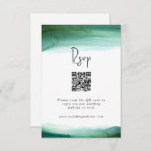 Modern Emerald Waterverf Wedding RSVP (Voorkant / Achterkant)