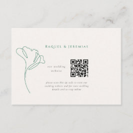 Modern Emerald Wedding Website Enclosure Card Informatiekaartje