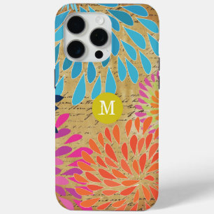 Modern Emphemera Flower Monogram iPhone 5 15 Pro Max Hoesje