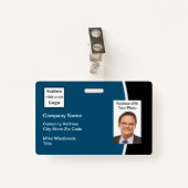 Modern Employe Company Logo ID Badge (Voorkant met clip)