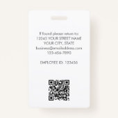 Modern Employee ID Naam Bedrijf Logo Green Badge (Achterkant)