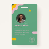 Modern Employee Photo ID Company Security QR Badge (Voorkant)