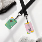 Modern Employee Photo ID Company Security QR Badge