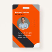 Modern Employee Photo ID Company Security QR Badge (Voorkant)