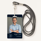 Modern Employee Photo ID Company Security QR Badge (Voorkant met draagriem)