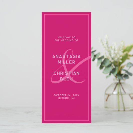 Modern en Bold Magenta Program Kaart (Staand voorkant)
