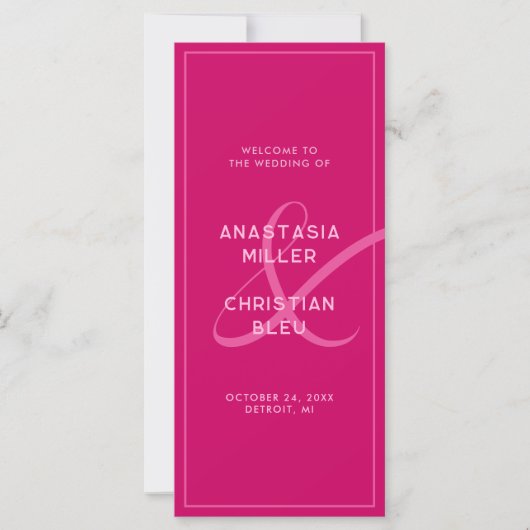 Modern en Bold Magenta Program Kaart (Voorkant)